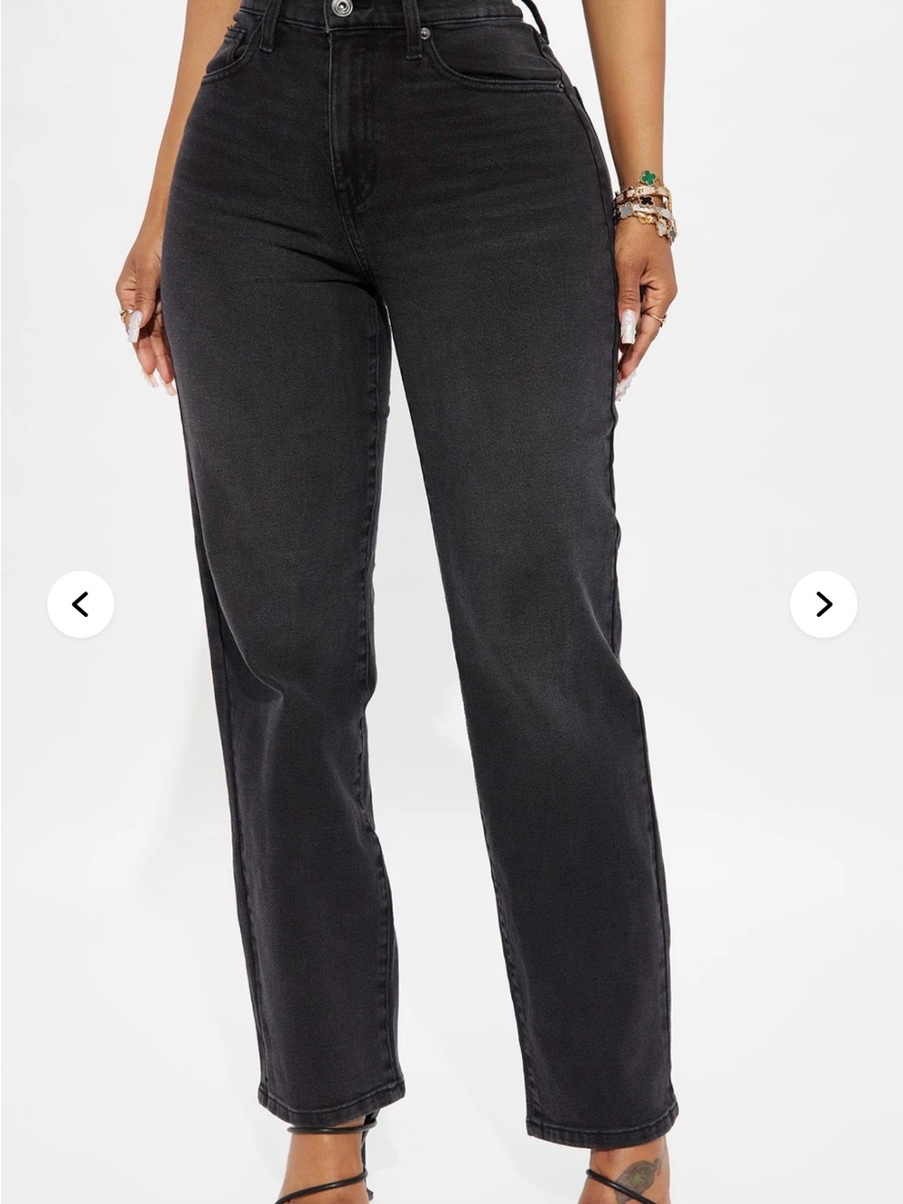 Fashion Nova Black High-Rise Straight Leg Jeans